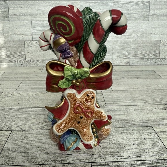 Fitz & Floyd Other - Fitz & Floyd Christmas Santa Gingerbread Candy Ceramic Candle Holder Sugar Plum‎